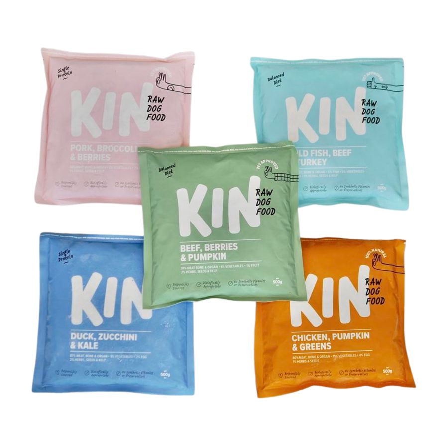 Kin Raw Dog Food Beef Berries & Pumpkin Makanan Anjing 500gram