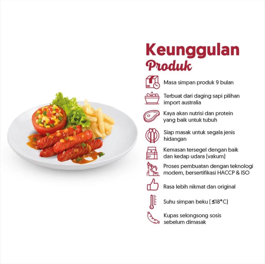 Kimbo Sosis Sapi Goreng Isi 6 1pack