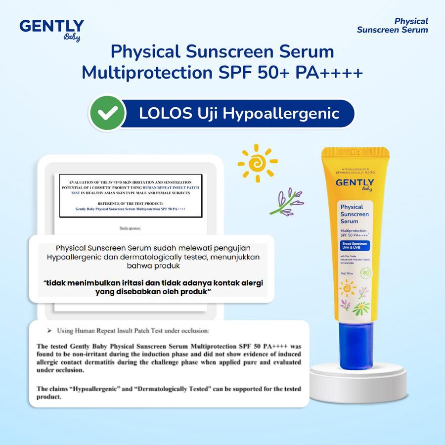 Gently Baby Physical Sunscreen Serum SPF 50 PA ++++ Perawatan Bayi 30ml