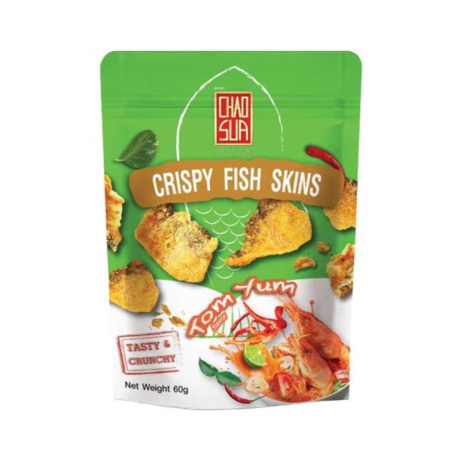Chao Sua Crispy Fish Skin Tom Yum 60gr 1pcs