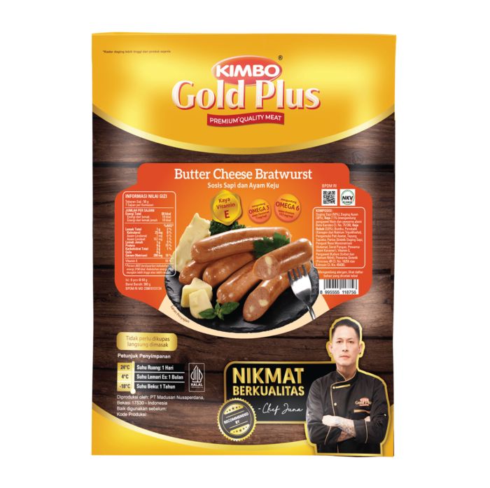 KIMBO Gold Plus Bratwurst Butter Cheese Isi 6