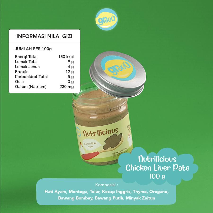 Grouu Nutrilicious Liver Pate Chicken MPASI Makanan Bayi Anak 100gram 100gram