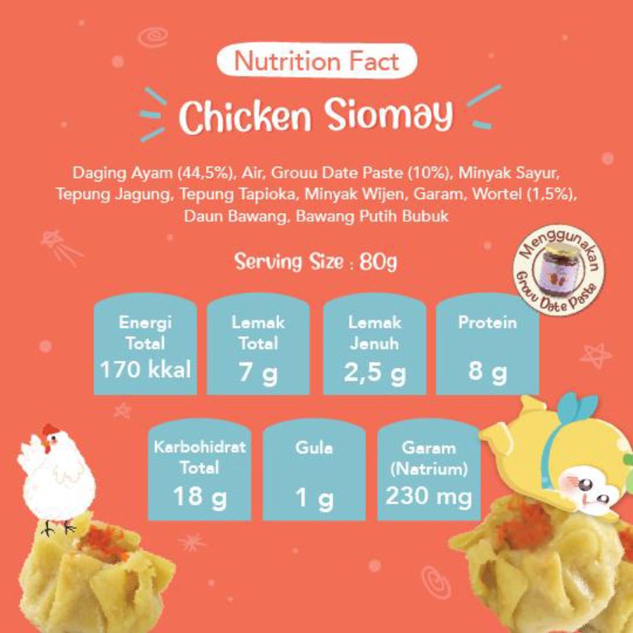 Grouu Finger Food Chicken Siomay MPASI Snack Bayi Anak 200gram