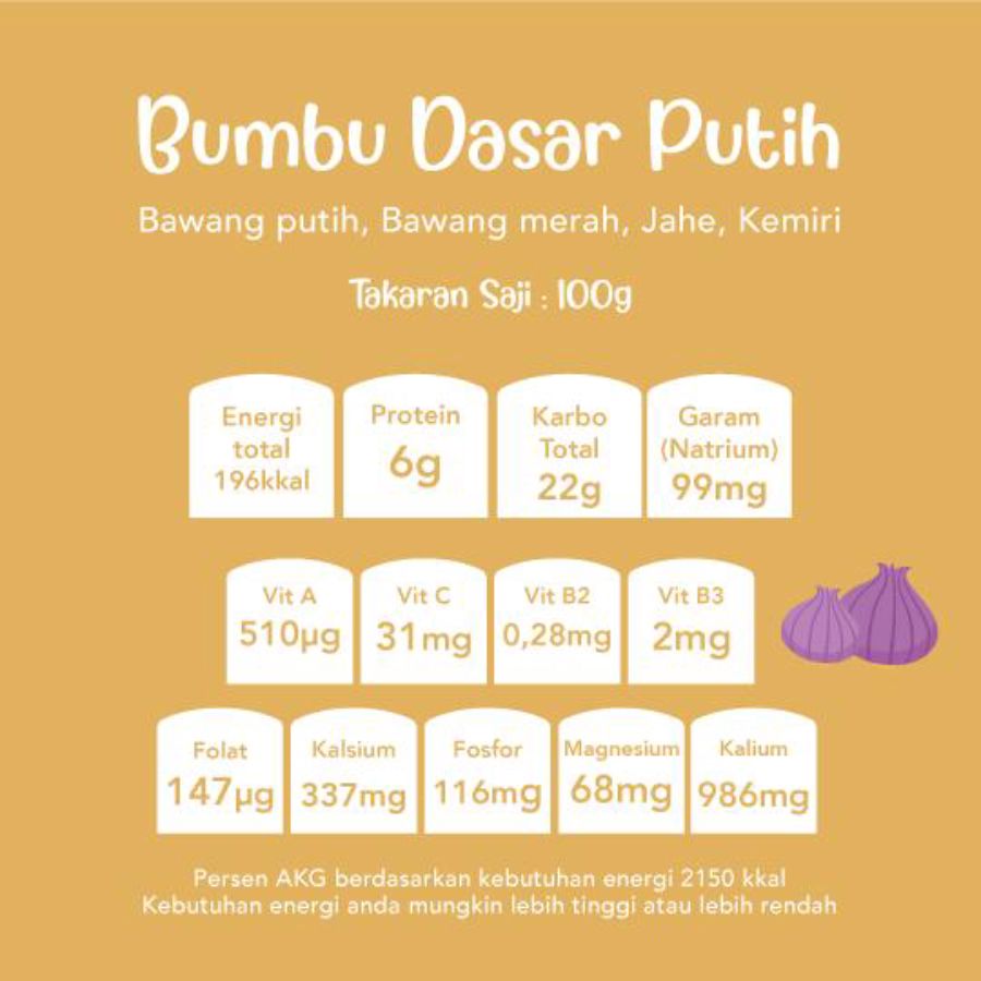 Grouu Cooking Series Bumbu Dasar Putih Refill MPASI 100gram