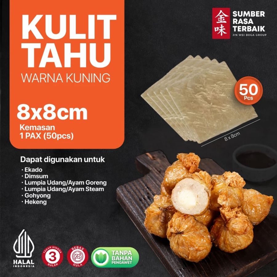 SRT Kulit Tahu Kuning 8cm x 8cm 50pcs
