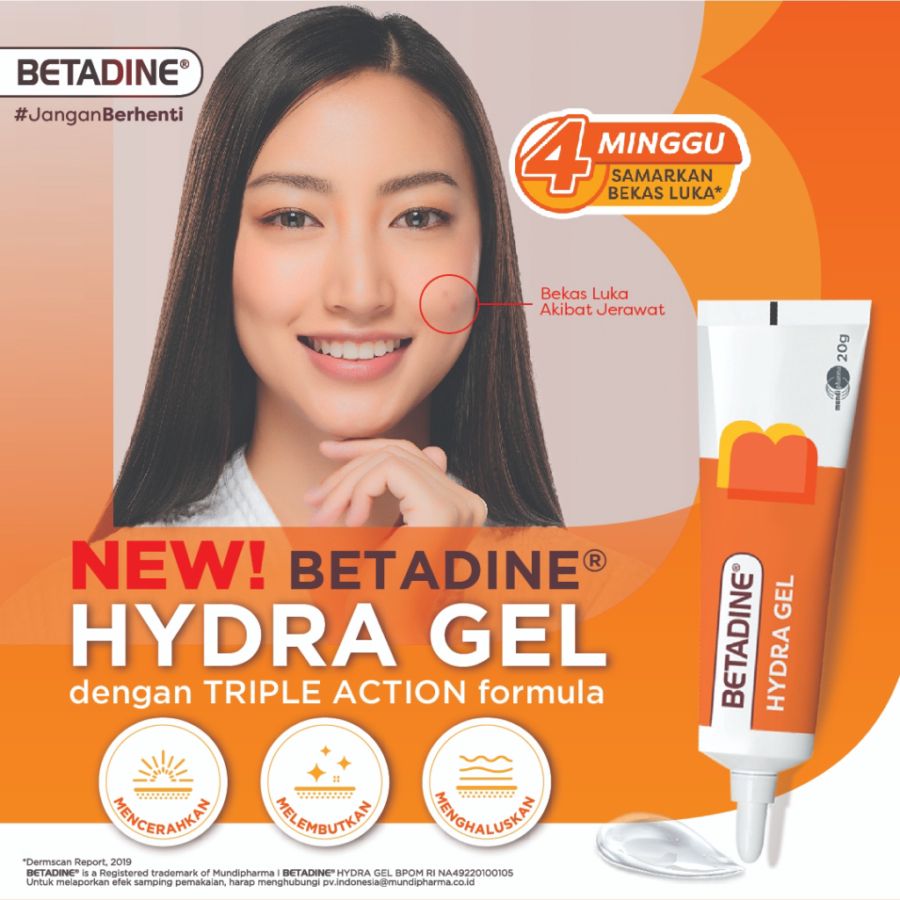 Betadine Hydra Gel Salep Bekar Luka 20gram