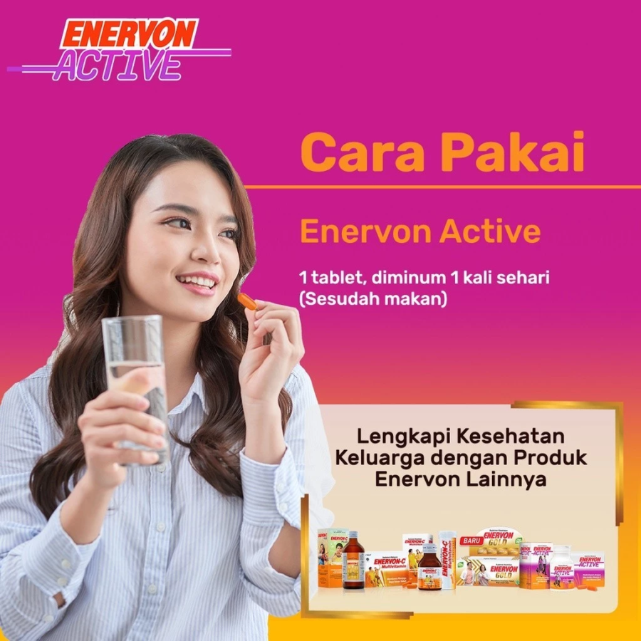 Enervon Active Vitamin C dan B Complex Suplemen Daya Tahan Tubuh 30tablet
