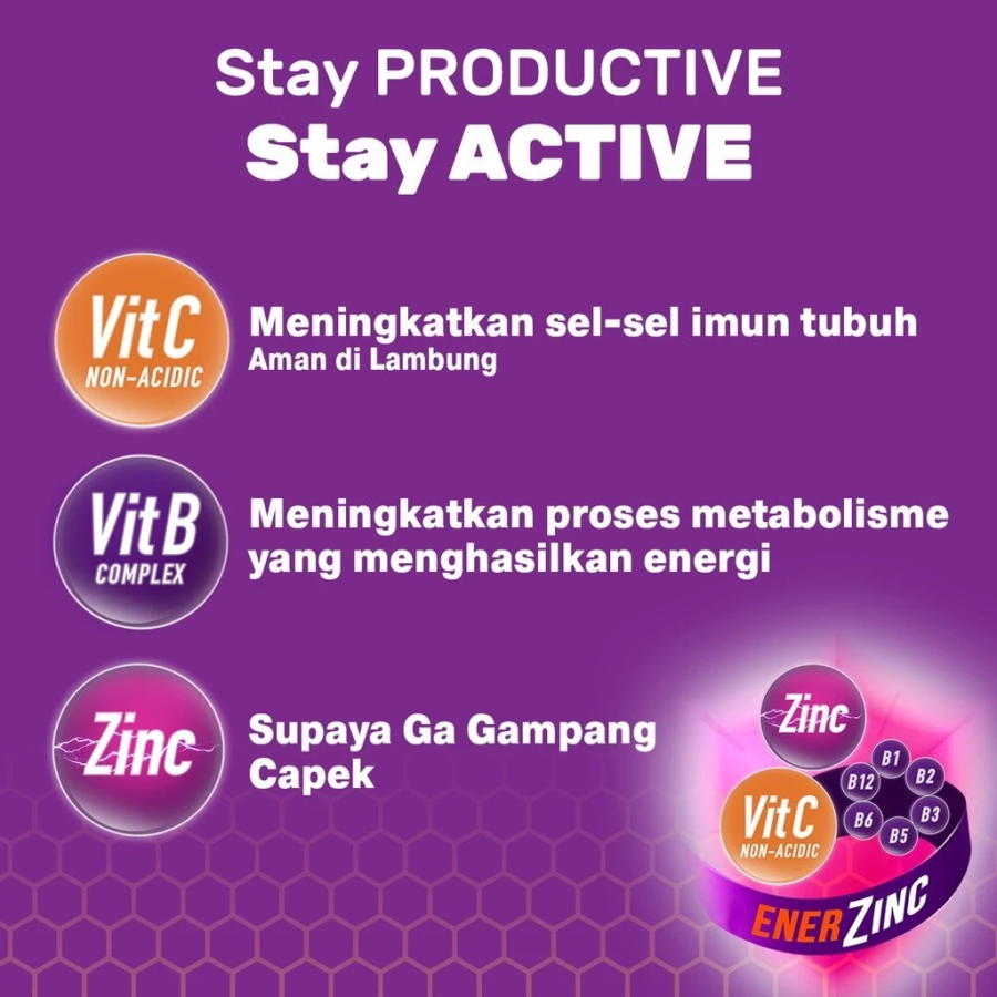 Enervon Active Vitamin C dan B Complex Suplemen Daya Tahan Tubuh 30tablet