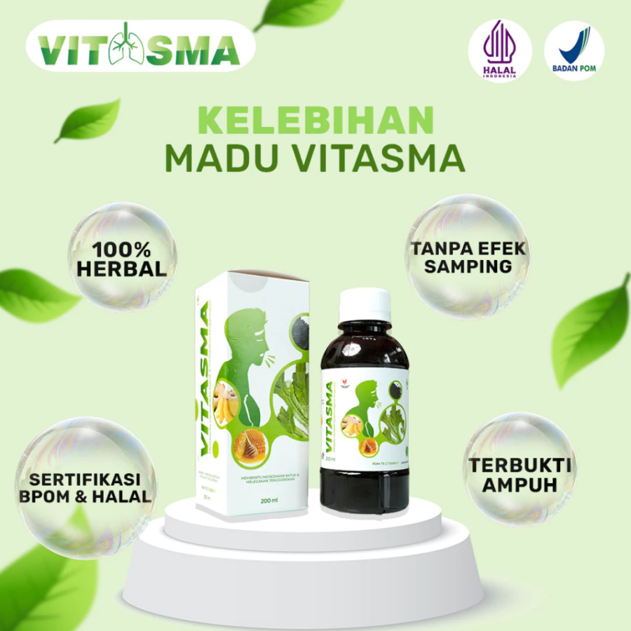 Vitasma Obat Batuk Herbal Kering dan Berdahak Madu Herbal 250gram