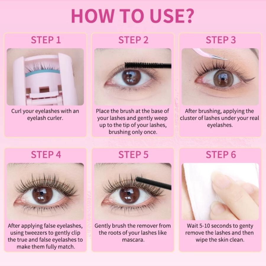 Mlen Diary Babymin Bulu Mata Palsu Ikal+Glue+Tweezer 1pcs