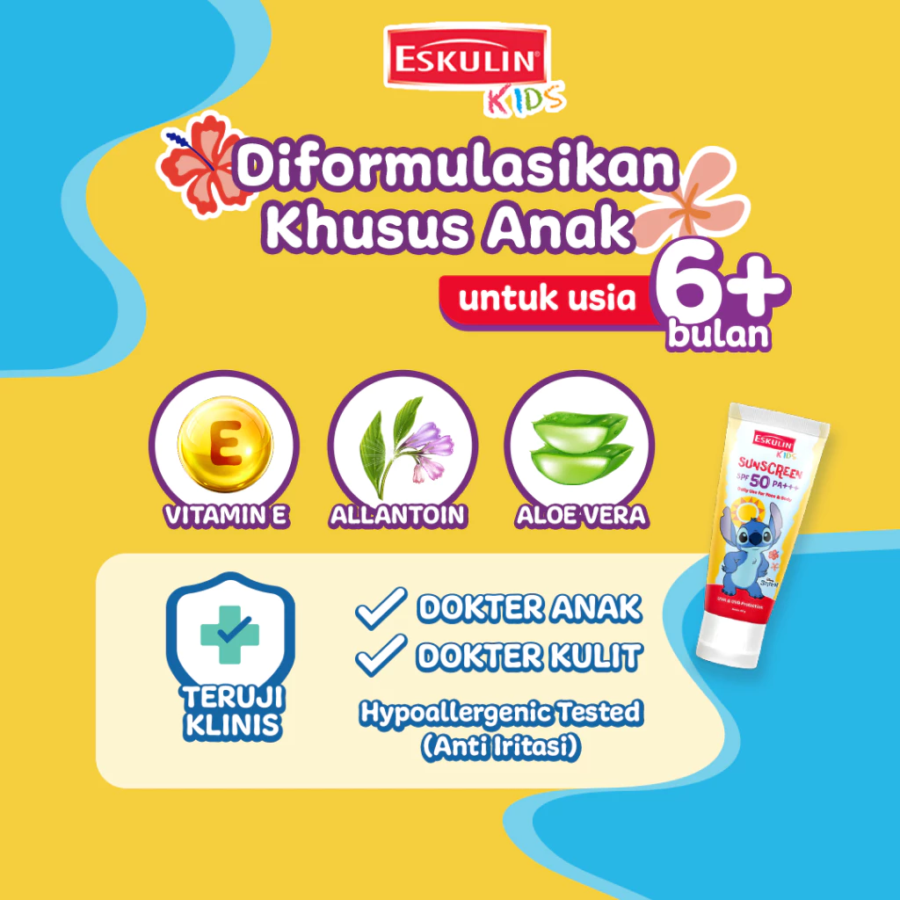 Eskulin Kids Stitch Sunscreen Tube SPF 50 PA+++ 45gram
