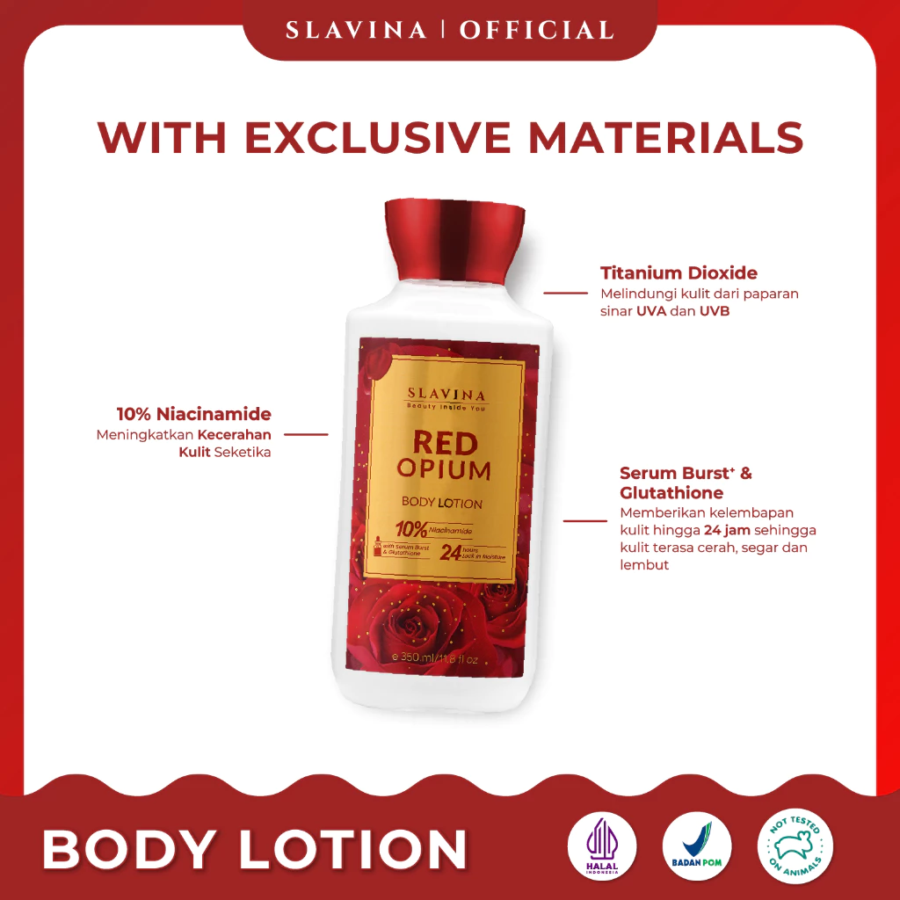 SLAVINA Red Opium Body Lotion 350ml
