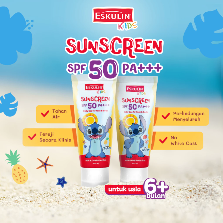 Eskulin Kids Stitch Sunscreen Tube SPF 50 PA+++ 45gram