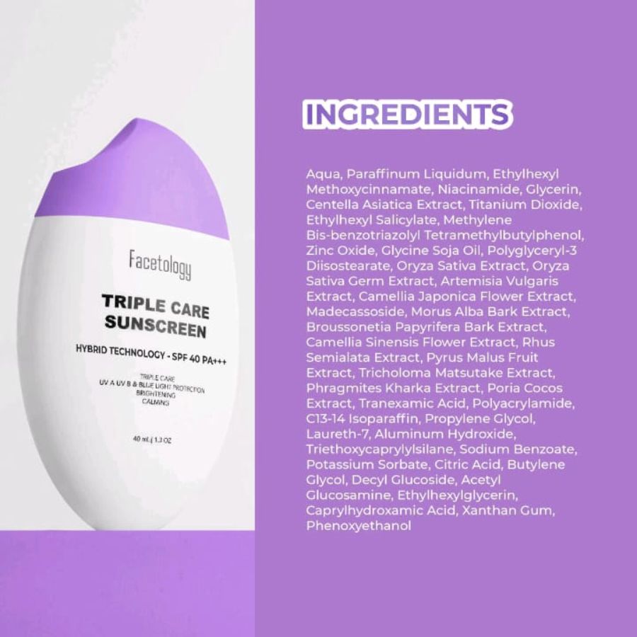 Facetology Triple Care Sunscreen SPF 40 PA +++ 40ml