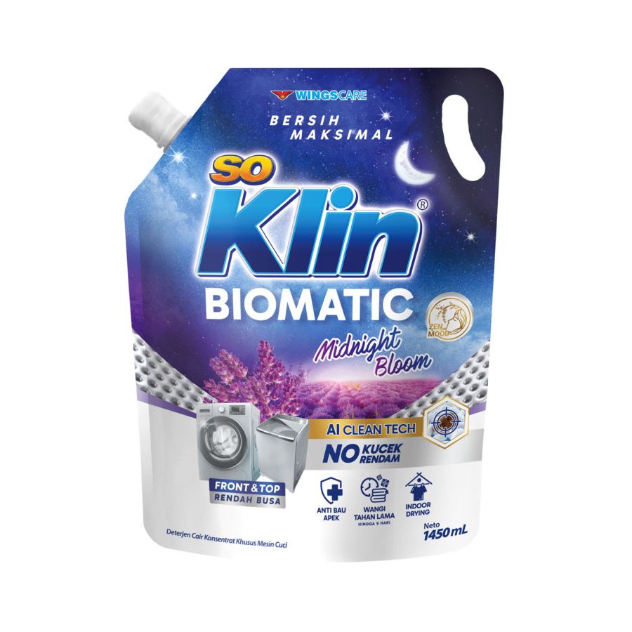 SoKlin Biomatic Midnight Bloom Front & Top Detergen Cair 1450ml