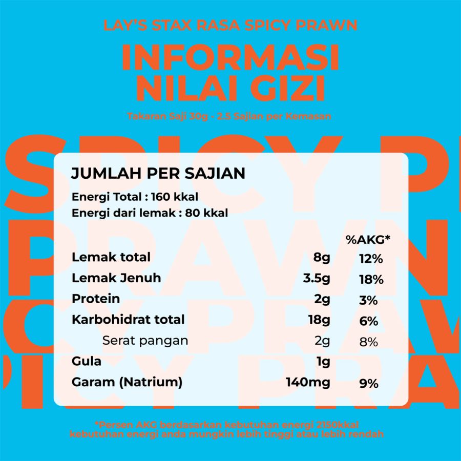 Lays Stax Potato Chips Spicy Prawn 70gram