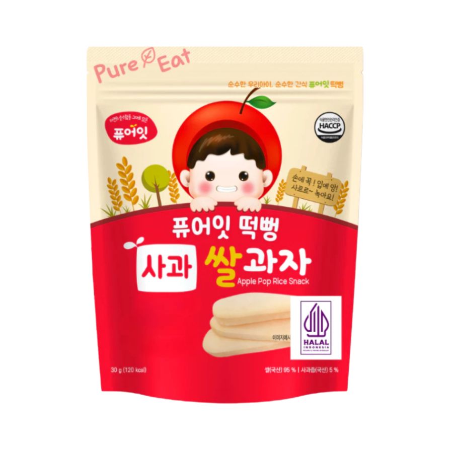 Pure Eat Pop Rice Apple Snack Bayi 6+ Bulan 30gram