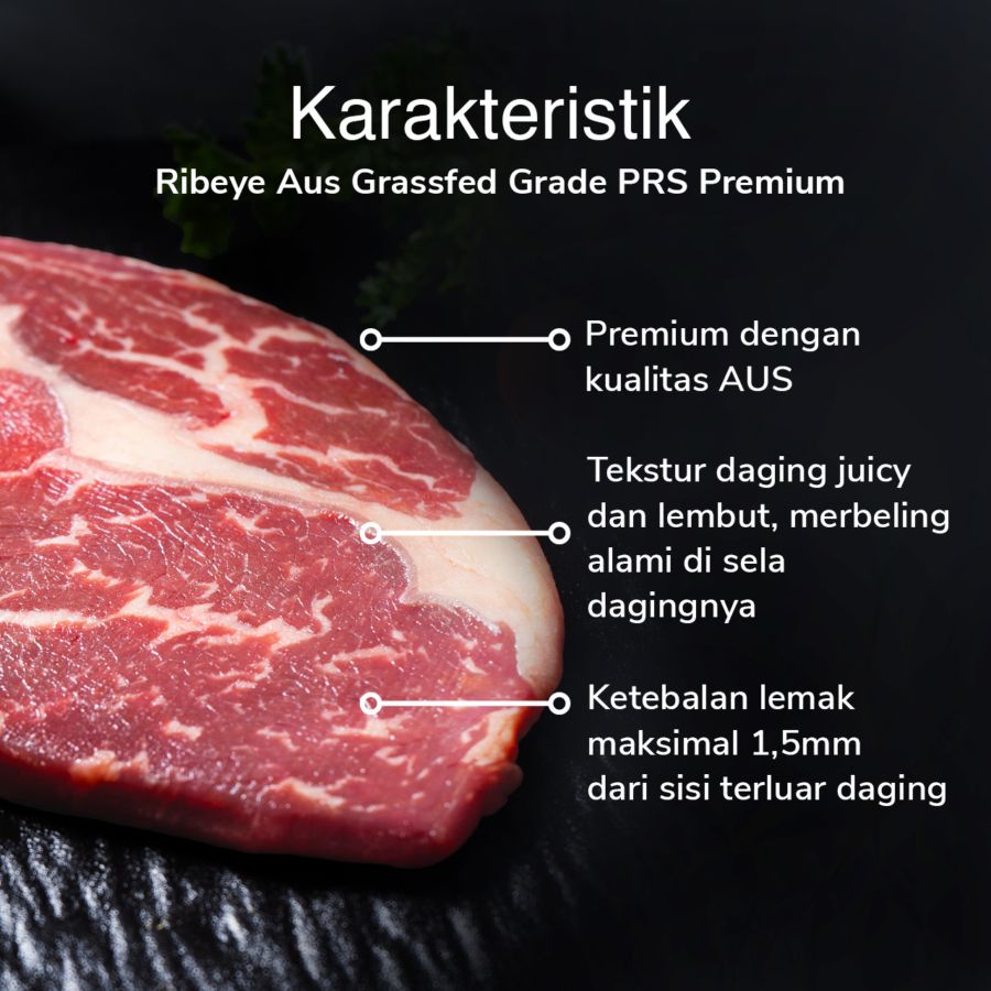 Ribeye AUS Premium Grassfed Grade PRS 250gram