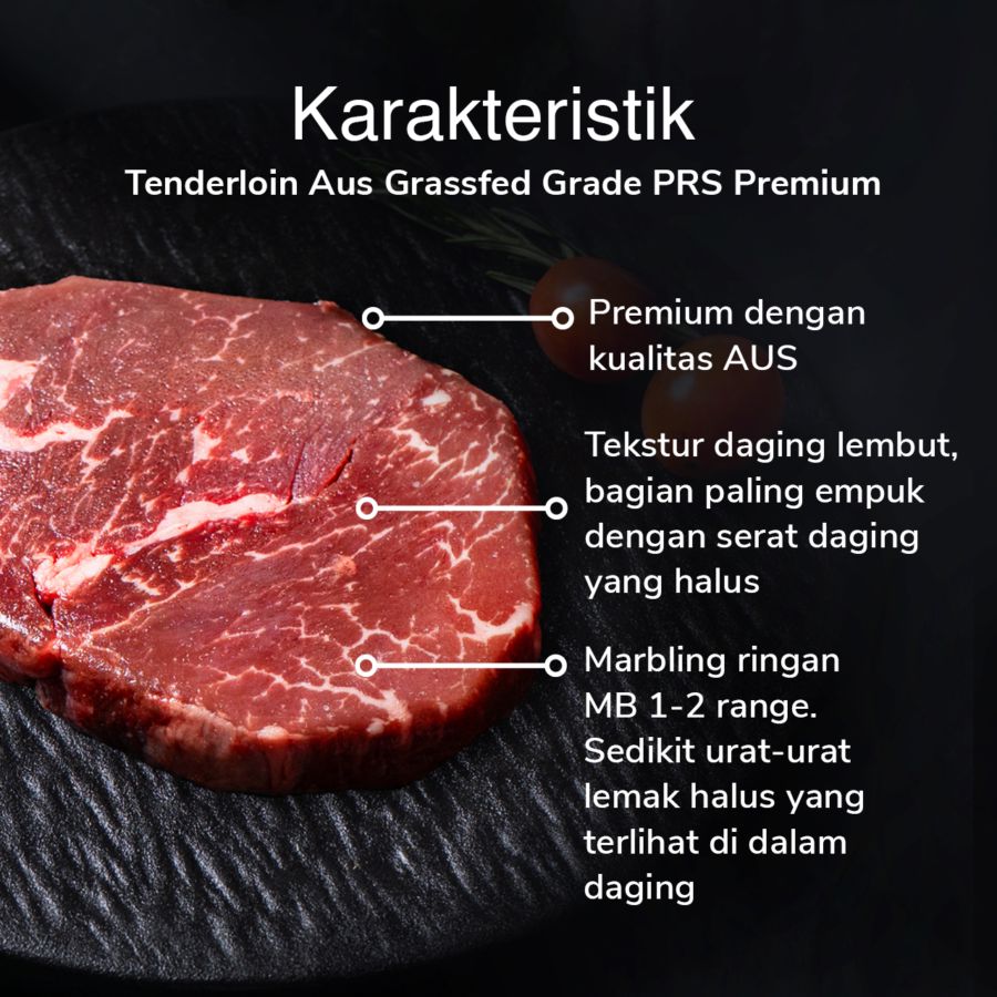 Tenderloin AUS Premium Grassfed Grade PRS 200gram