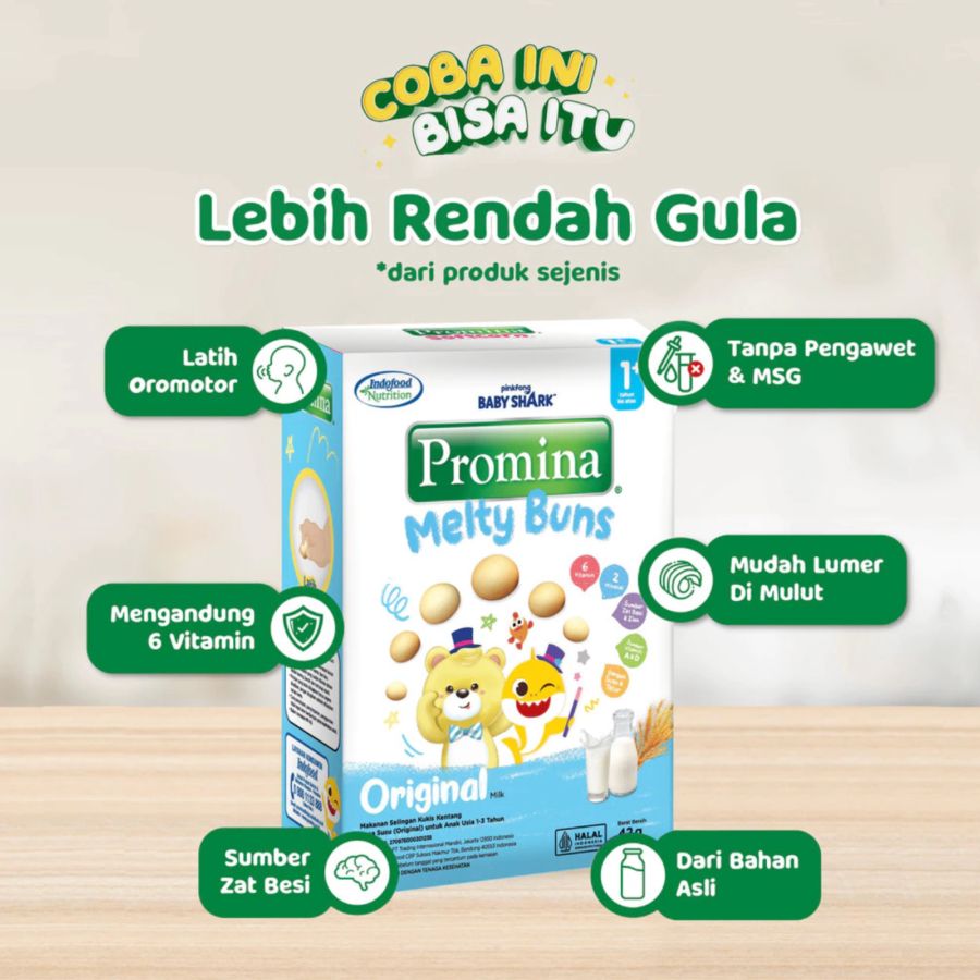 Promina Melty Buns Original Snack Bayi 1+ Tahun 42gram