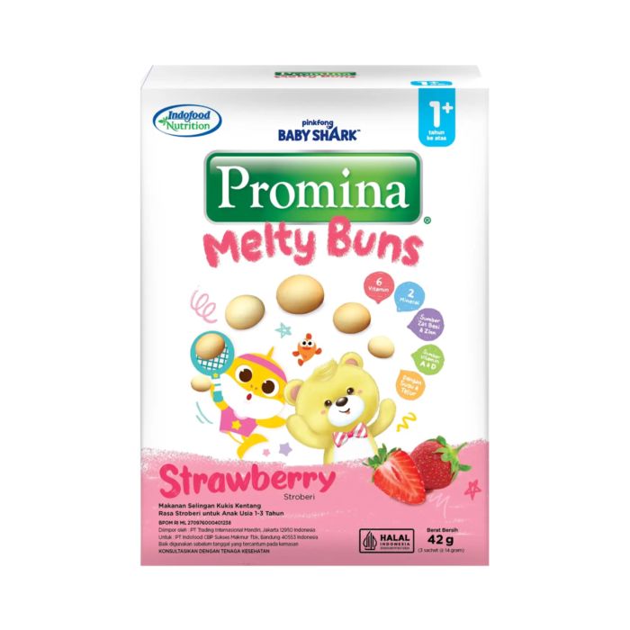 Promina Melty Buns Strawberry Snack Bayi 1+ Tahun