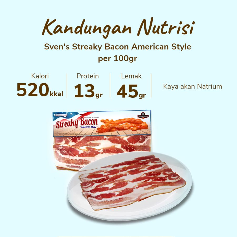 Sven's Streaky Bacon American Style 250gram