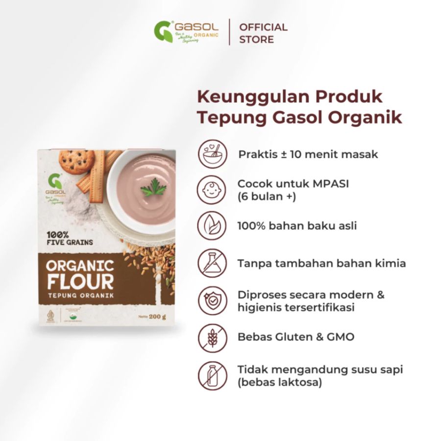 GASOL Organic Flour Five Grains MPASI 200gram