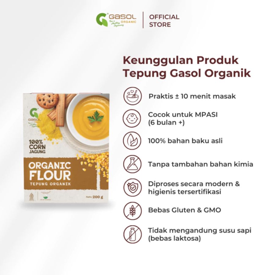 GASOL Organic Corn Flour MPASI 200gram
