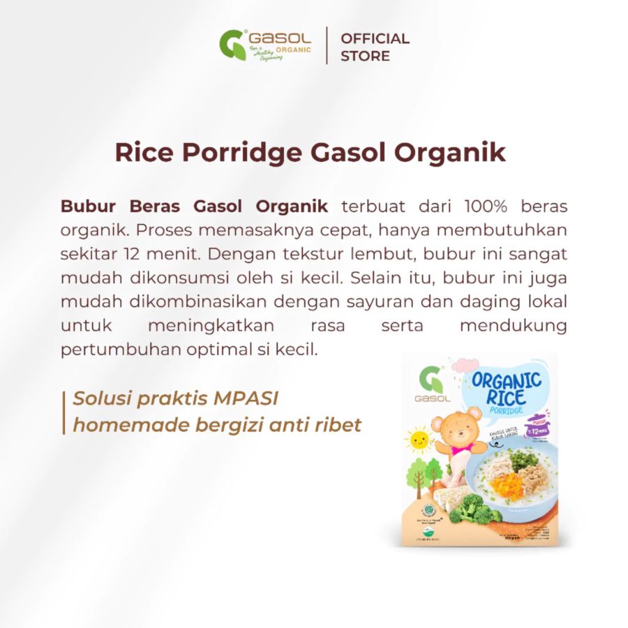 GASOL Organic Rice Porridge MPASI 300gram