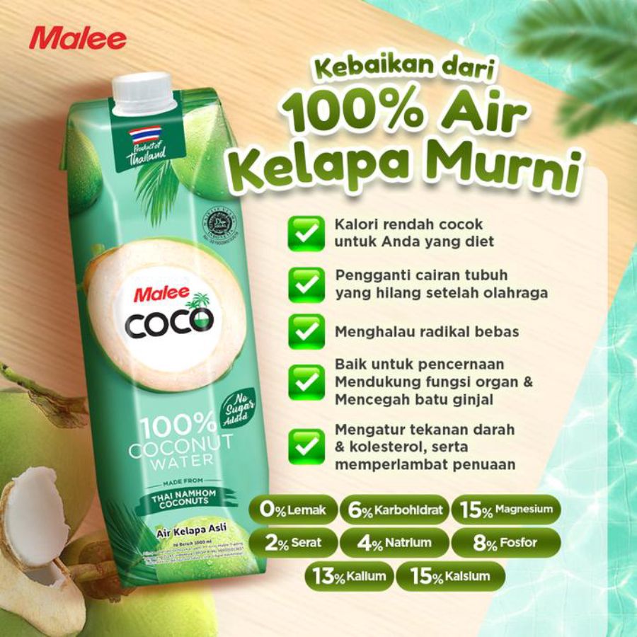 Malee Coconut Water Botol 1000ml