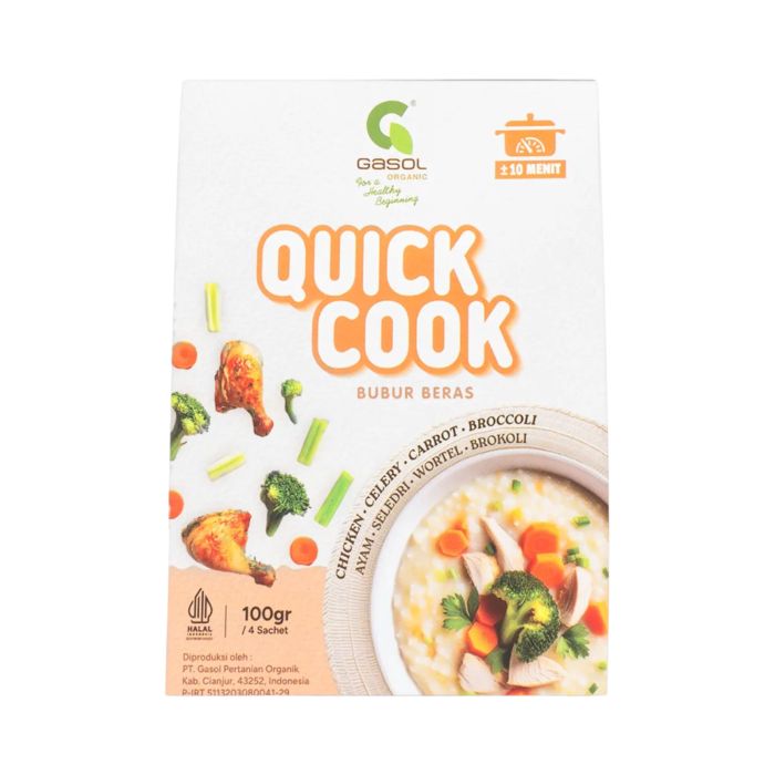 GASOL Organic Quick Cook Bubur Beras Ayam, Seledri, Wortel, Brokoli MPASI