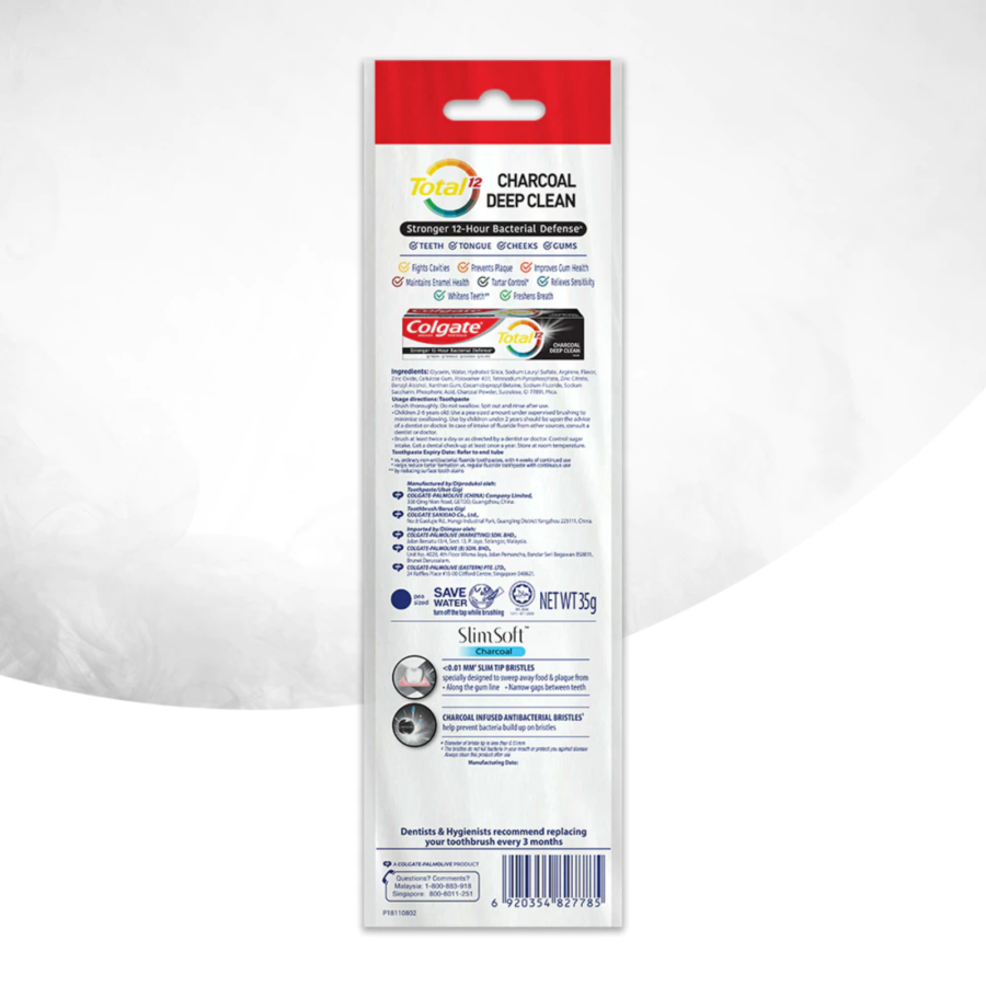Colgate Total 12 Slimsoft Charcoal Travel Kit 35gram