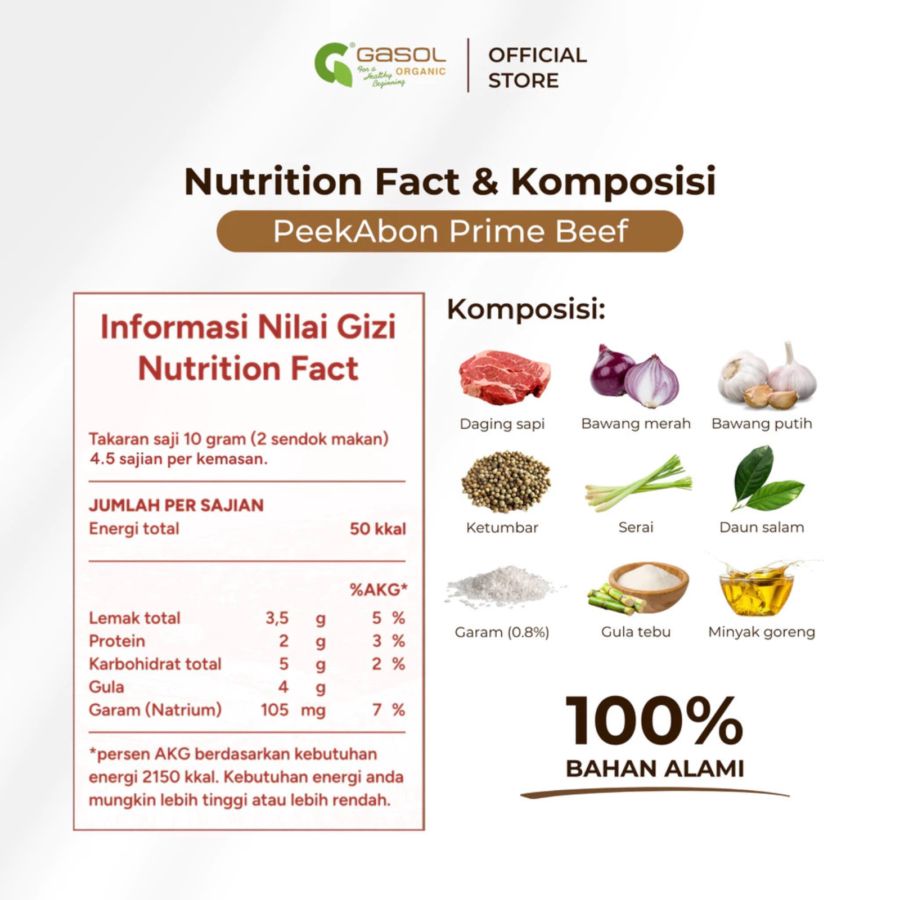 GASOL Organic PeekAbon Prime Beef MPASI 45gram