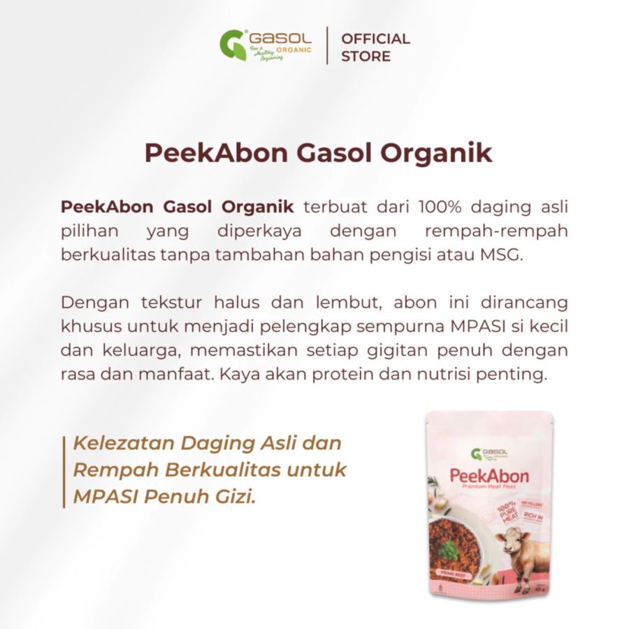 GASOL Organic PeekAbon Prime Beef MPASI 45gram