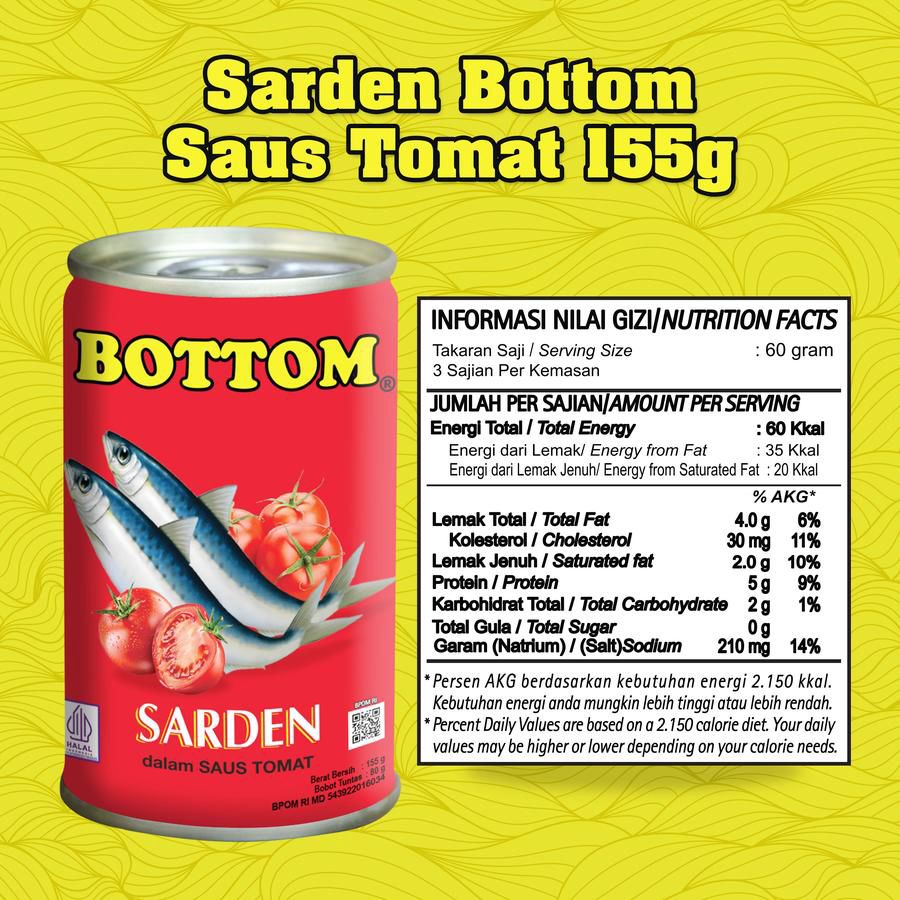 Bottom Sarden dalam Saus Tomat 155gram