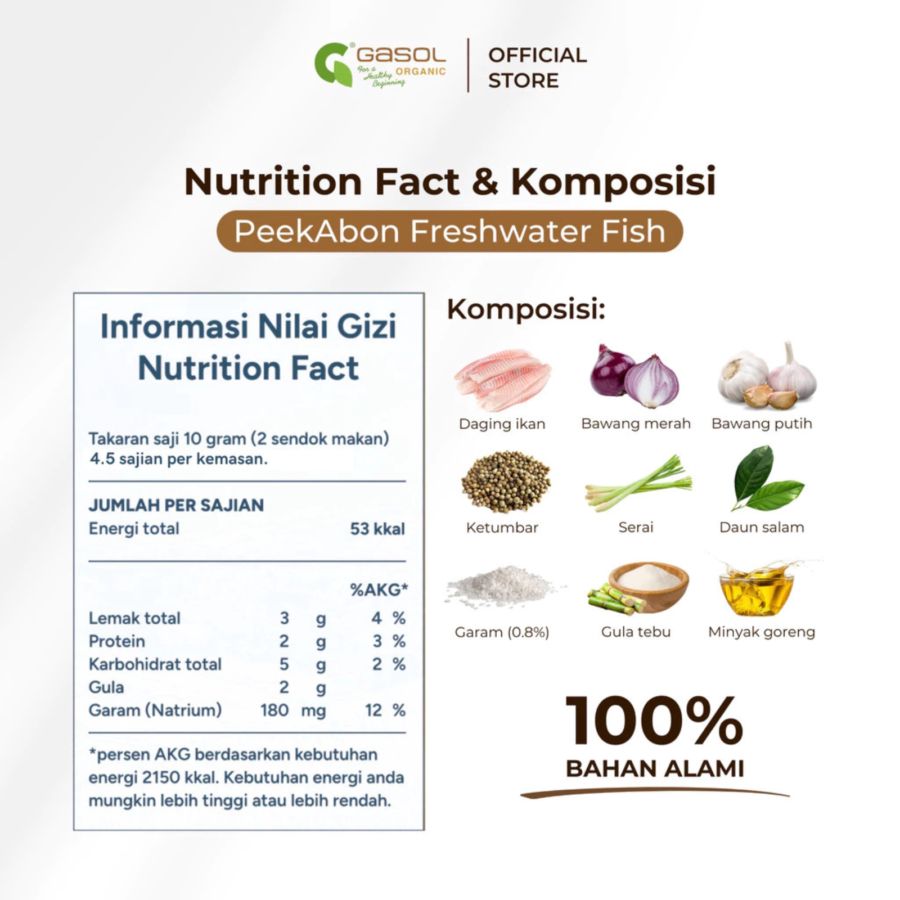 GASOL Organic PeekAbon Freshwater Fish MPASI 45gram