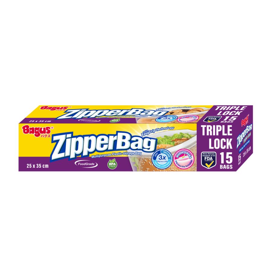 Bagus ZipperBag Double Lock 25 x 35 cm 1box