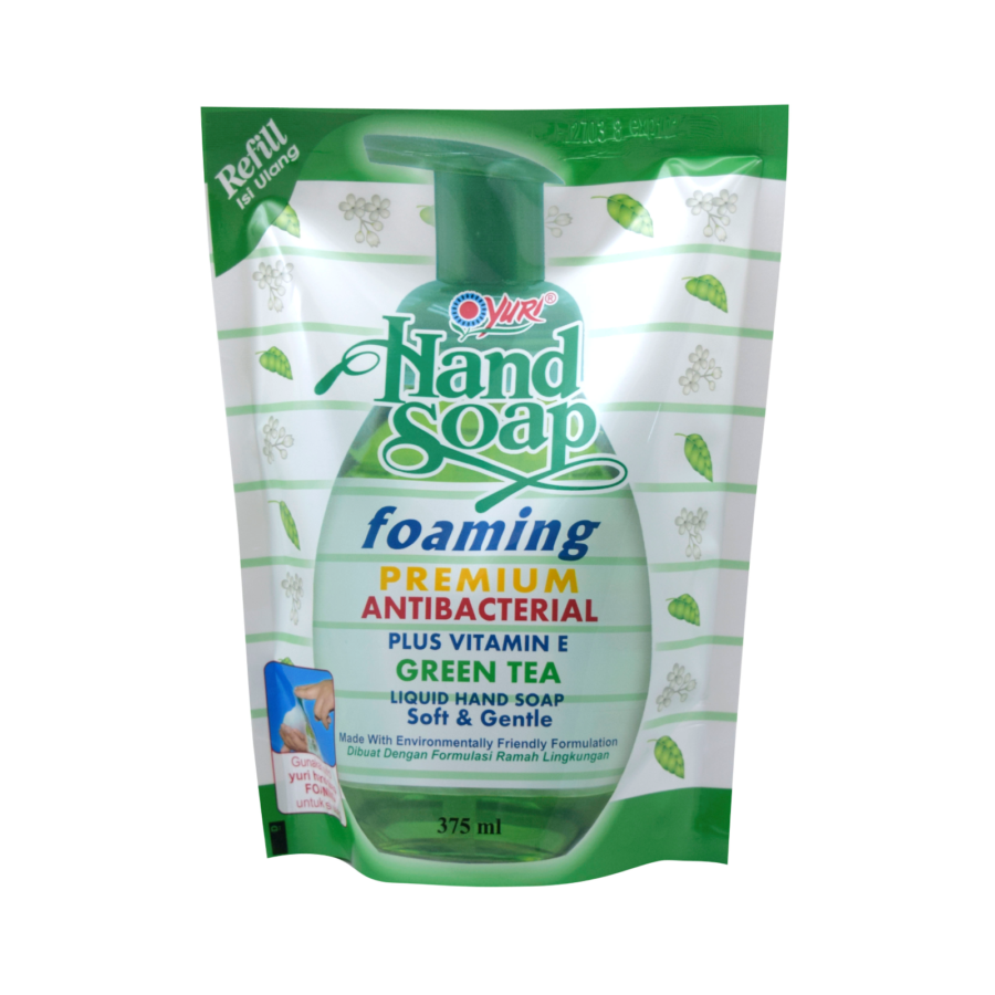Yuri Hand Soap Foaming Green Tea Pouch 375ml