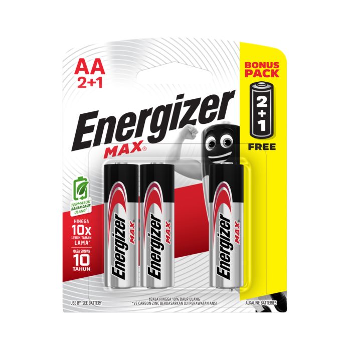Energizer Baterai Alkaline Max AA BP2+1