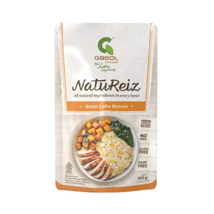 GASOL Organic Natureiz Rice Booster Ayam, Labu, dan Bayam MPASI