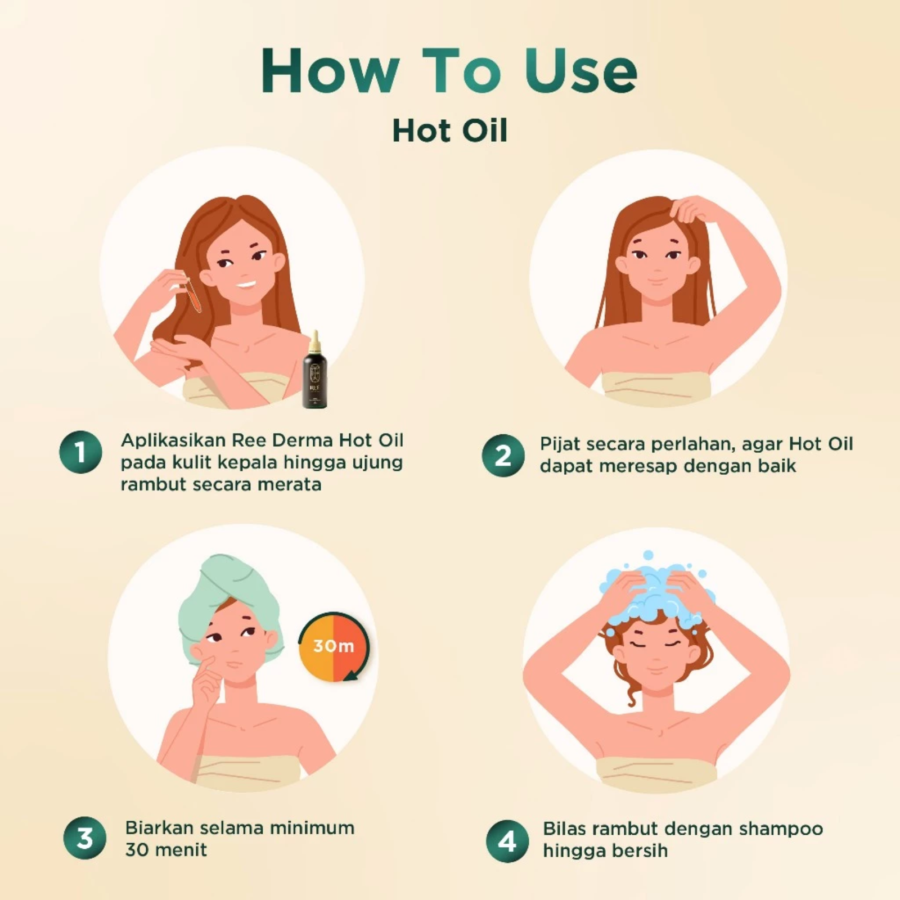 Ree Derma Wellness Hot Oil Hair & Scalp Treatment Perawatan Rambut 30ml