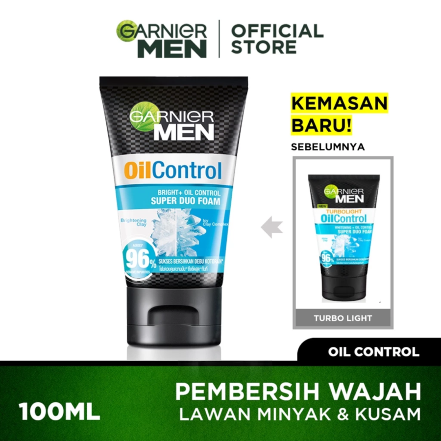 Garnier Men Oil Control Super Duo Foam Facial Wash 100ml