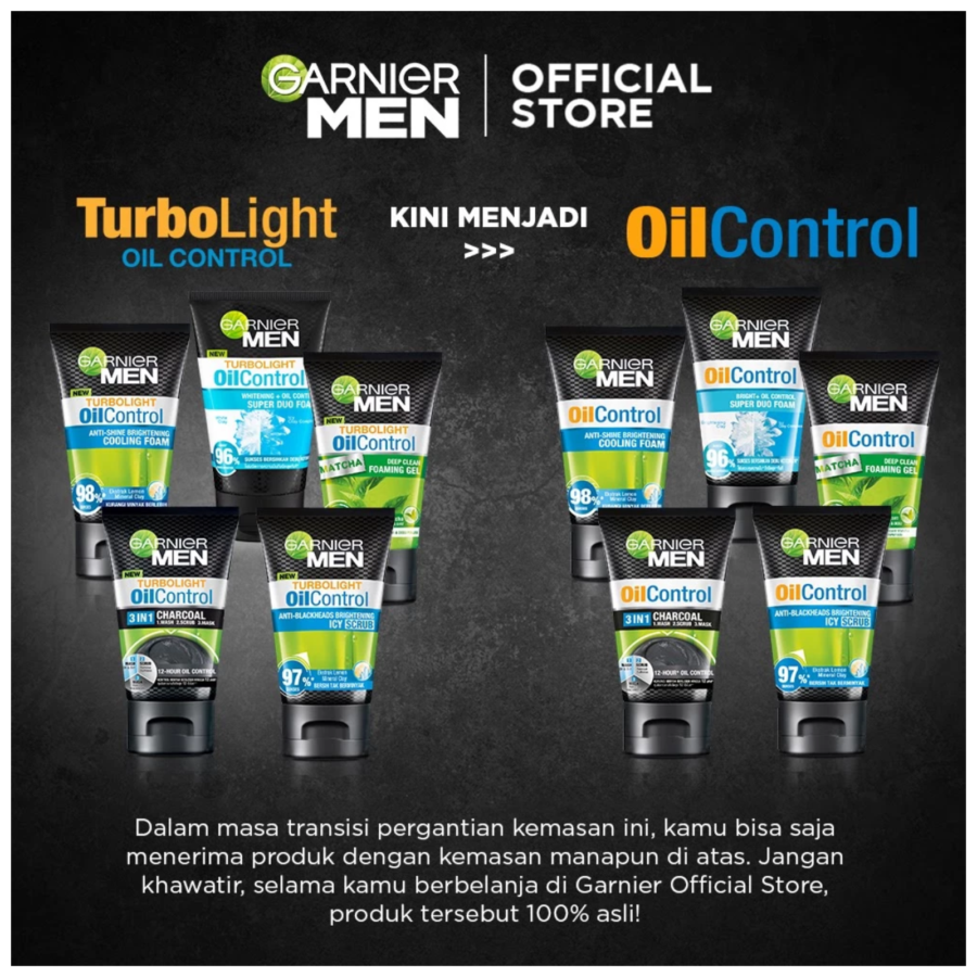 Garnier Men Oil Control Super Duo Foam Facial Wash 100ml