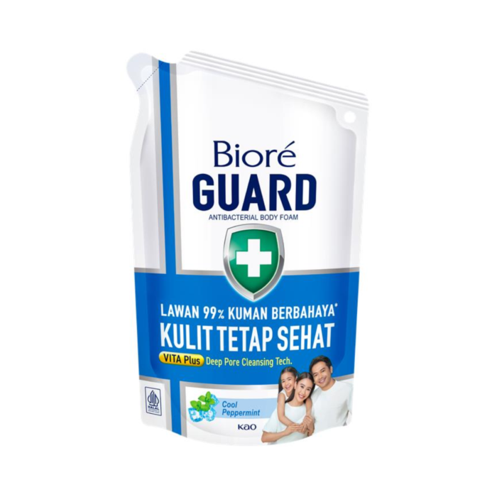 Biore Guard Cool Pepermint Antibacterial Body Foam Pouch