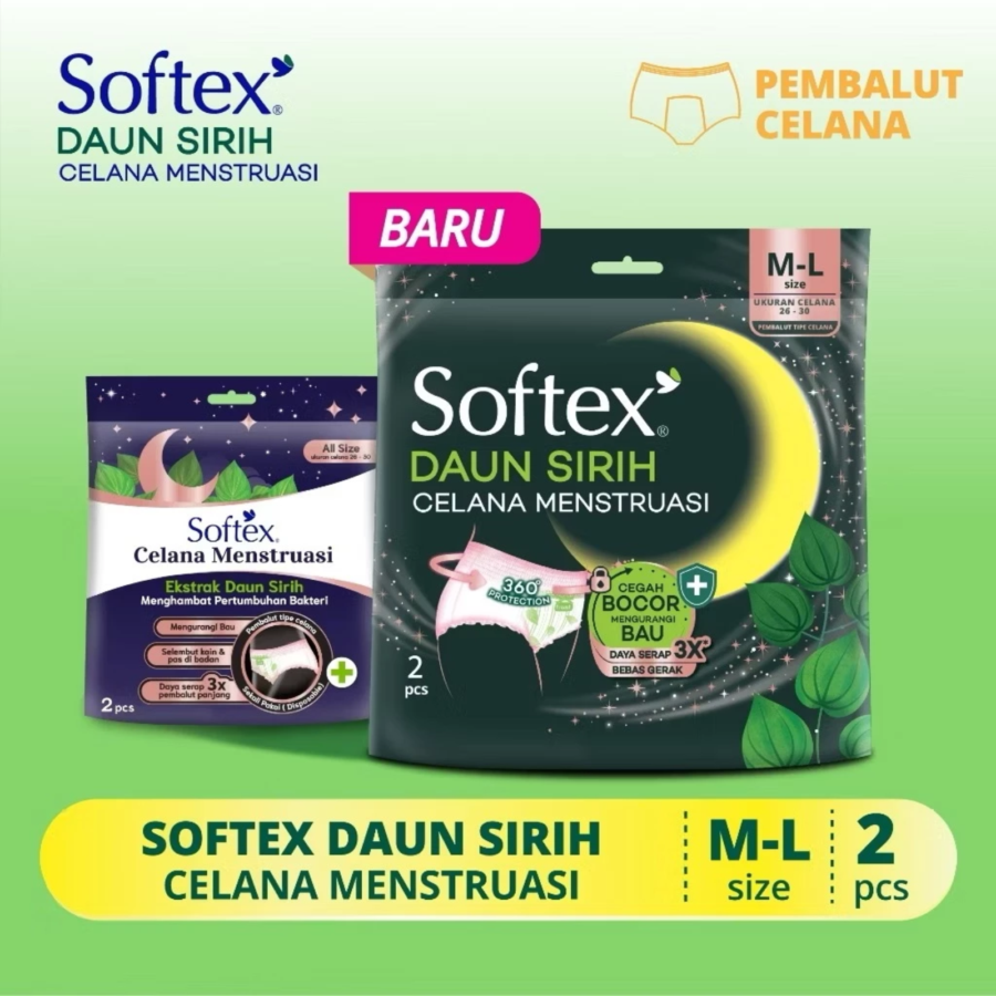 Softex Daun Sirih Size M-L Celana Menstruasi 2pads