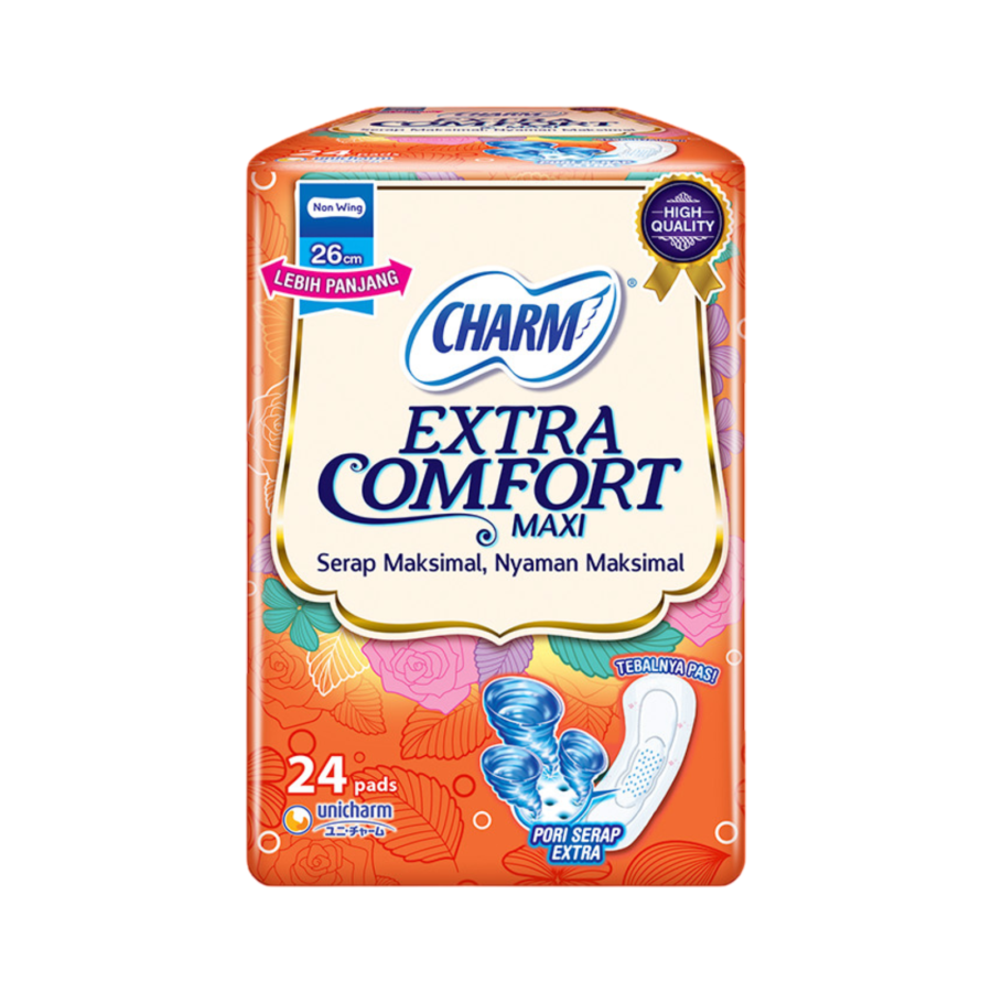 Charm Extra Comfort Maxi Non Wing 26cm Pembalut Kewanitaan 24pads