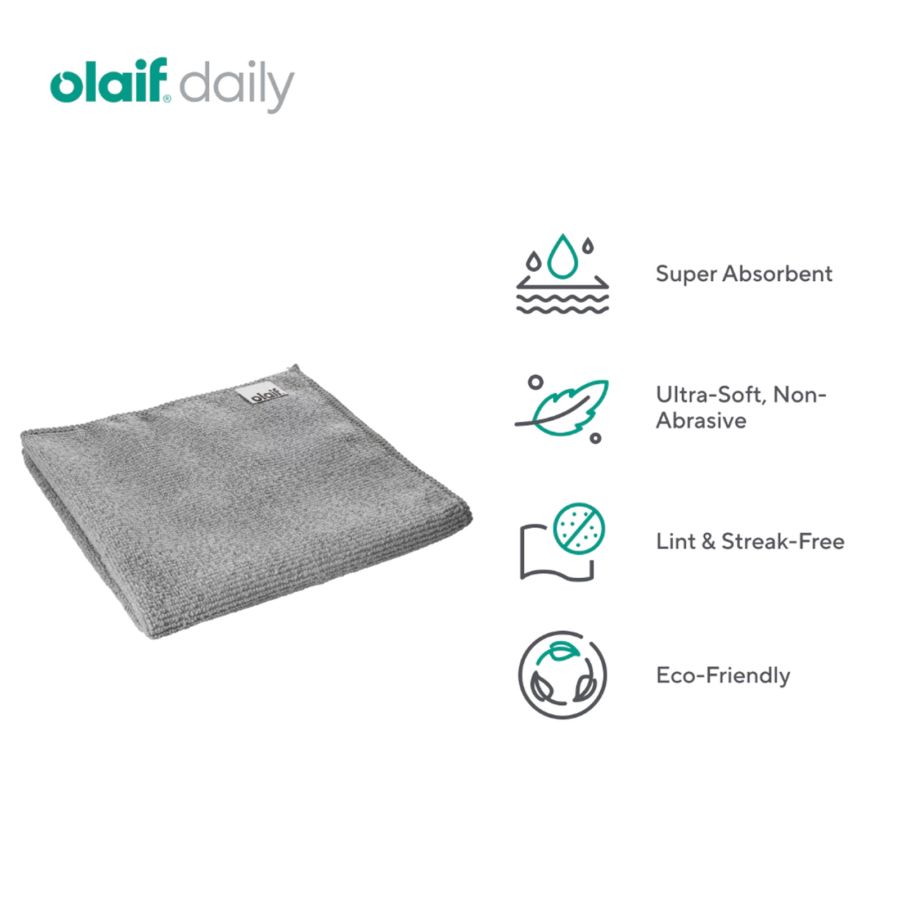 Olaif Multi Purpose Gray Microfiber Cloth Kain Lap Serbaguna 3pcs