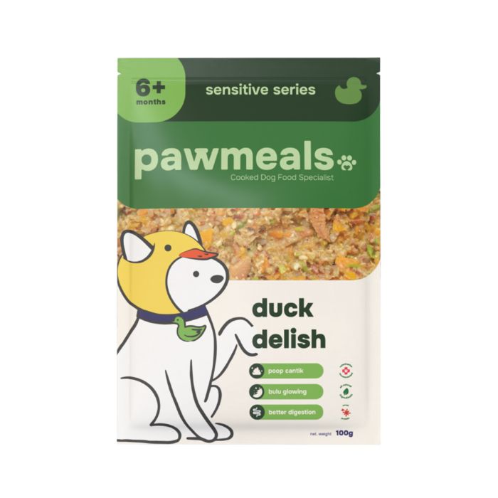 Pawmeals Freshly Cooked Duck Delish Sensitive Series Makanan Anjing Basah