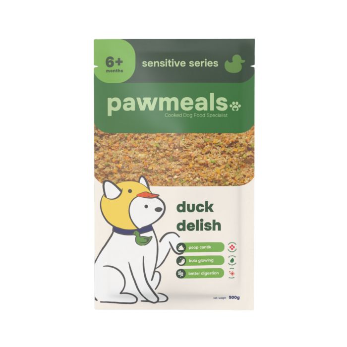 Pawmeals Freshly Cooked Food Duck Delish Sensitive Series Makanan Anjing Basah