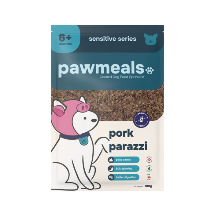 Pawmeals Cooked Porkparazzi Sensitive Series Makanan Basah Anjing